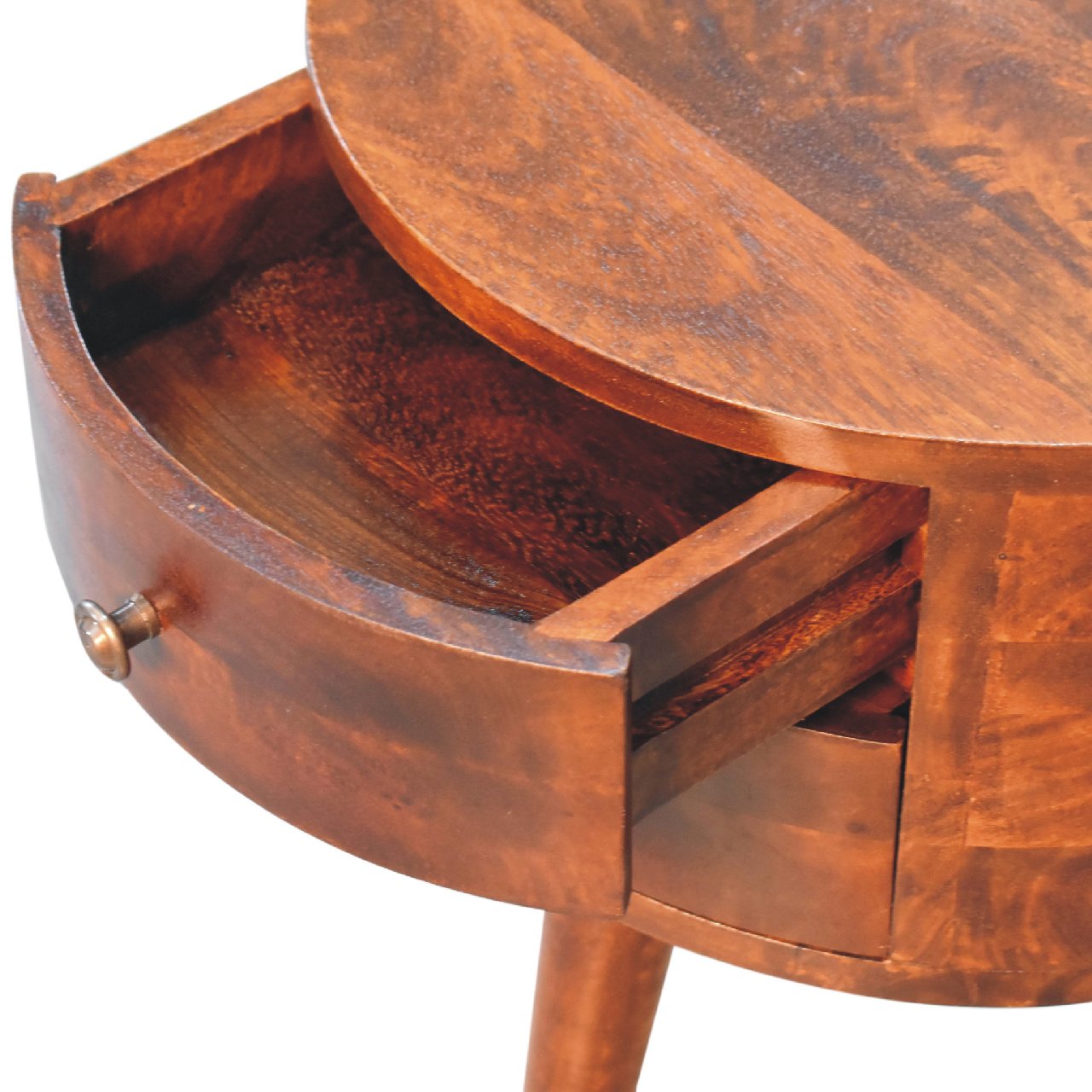Tripod Odyssey Bedside Table | Chestnut