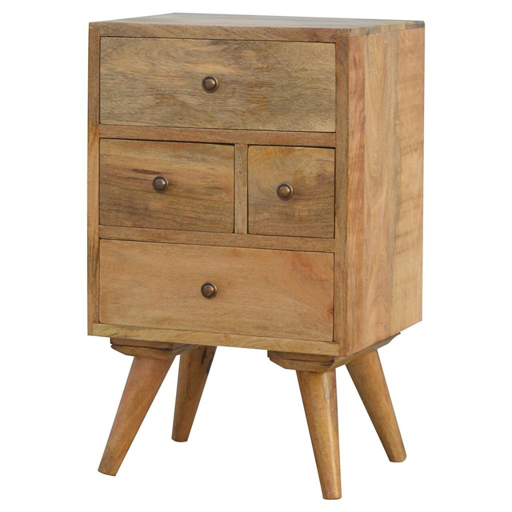 Side Table Nightstand Oak Finish