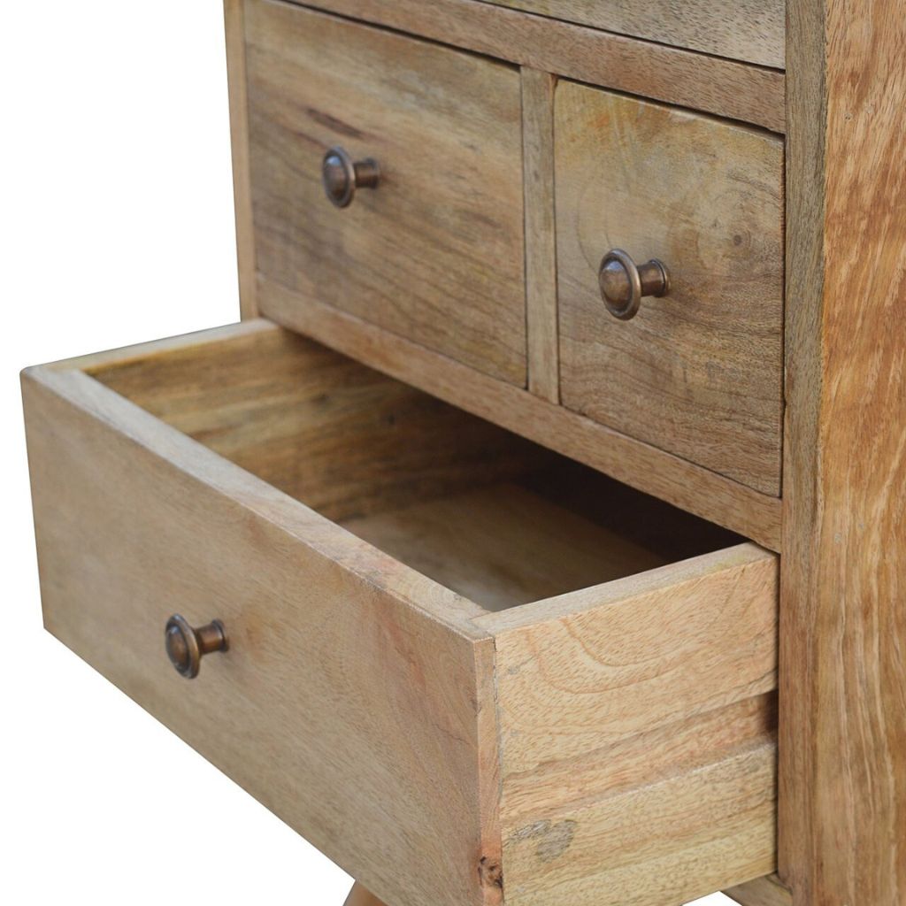 Night Stand 4 Drawer Oak Finish