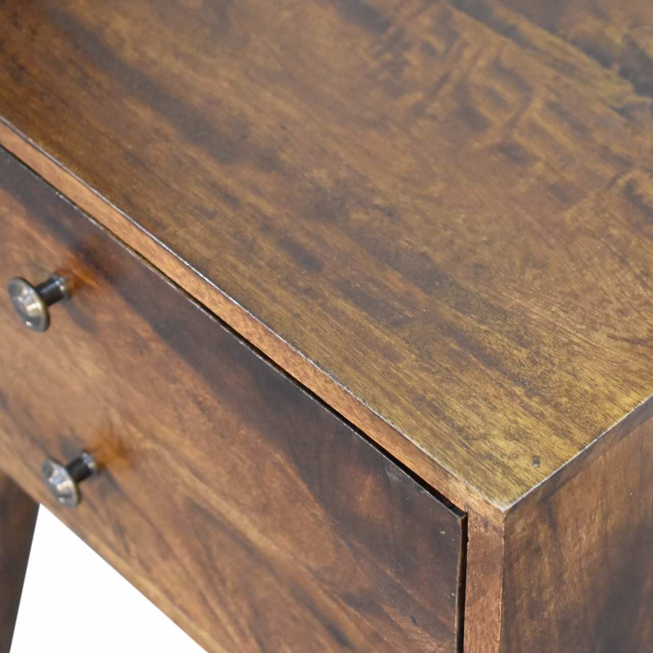 Mid-Century Nightstand - Solid Wood | Chestnut finish