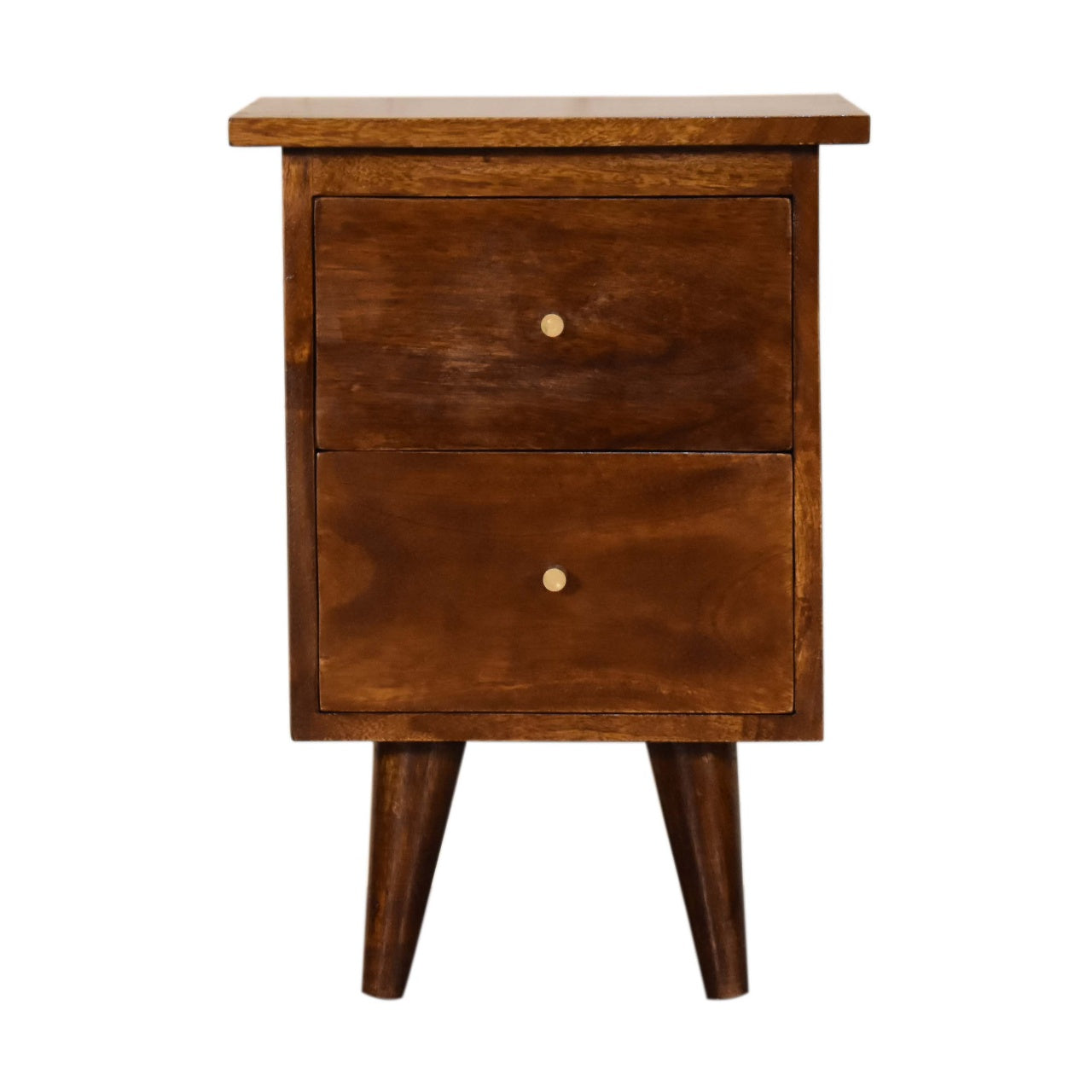 Dark Wood Bedside Table | Chestnut Finish