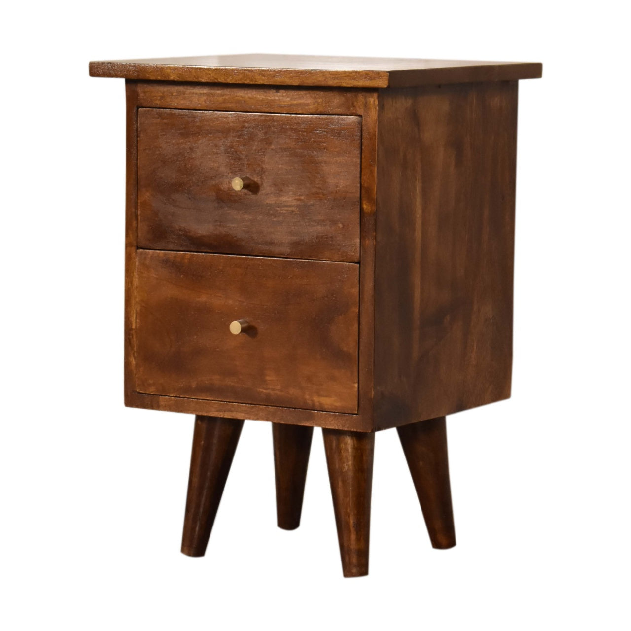 Dark Wood Bedside Table | Chestnut Finish