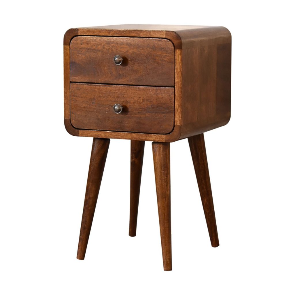 Mini Side Table Nightstand with 2 Drawer