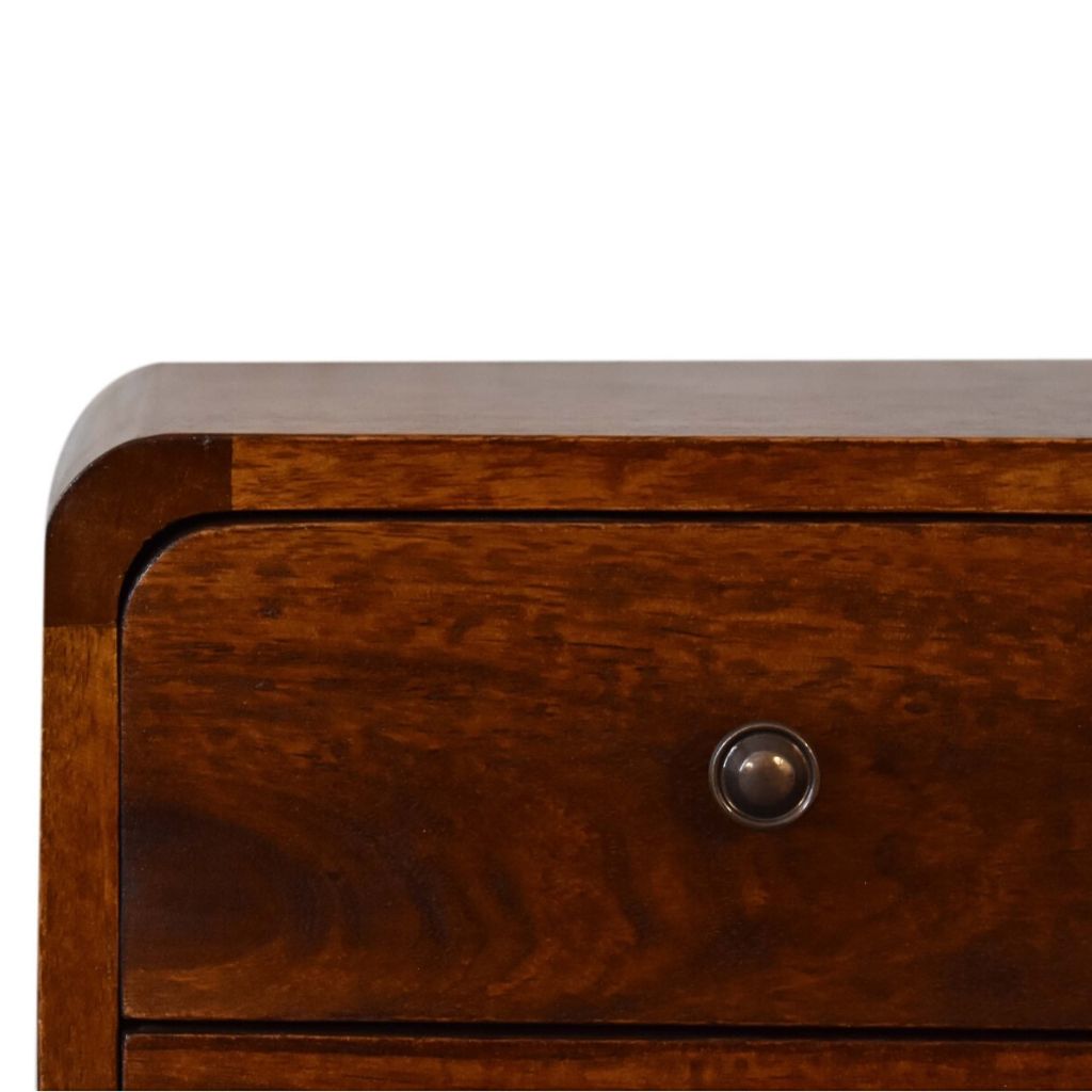 Side Table Nightstand Chestnut Finish