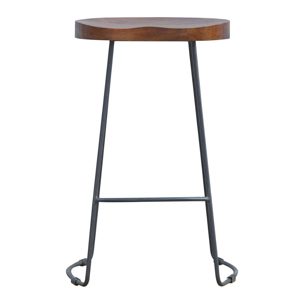 Bar Stool Modern with Chunky Wood Seat