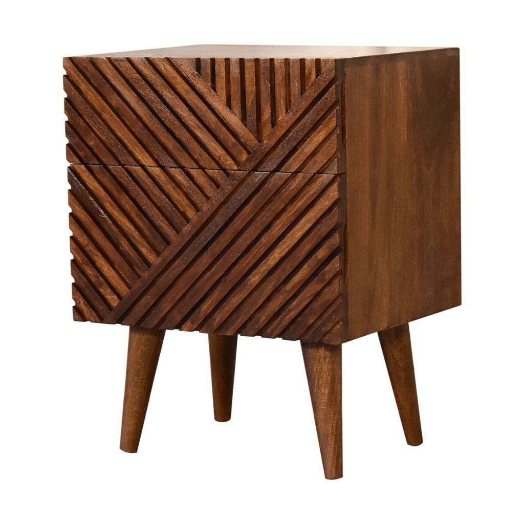 Side Table Nightstand 2 Drawer