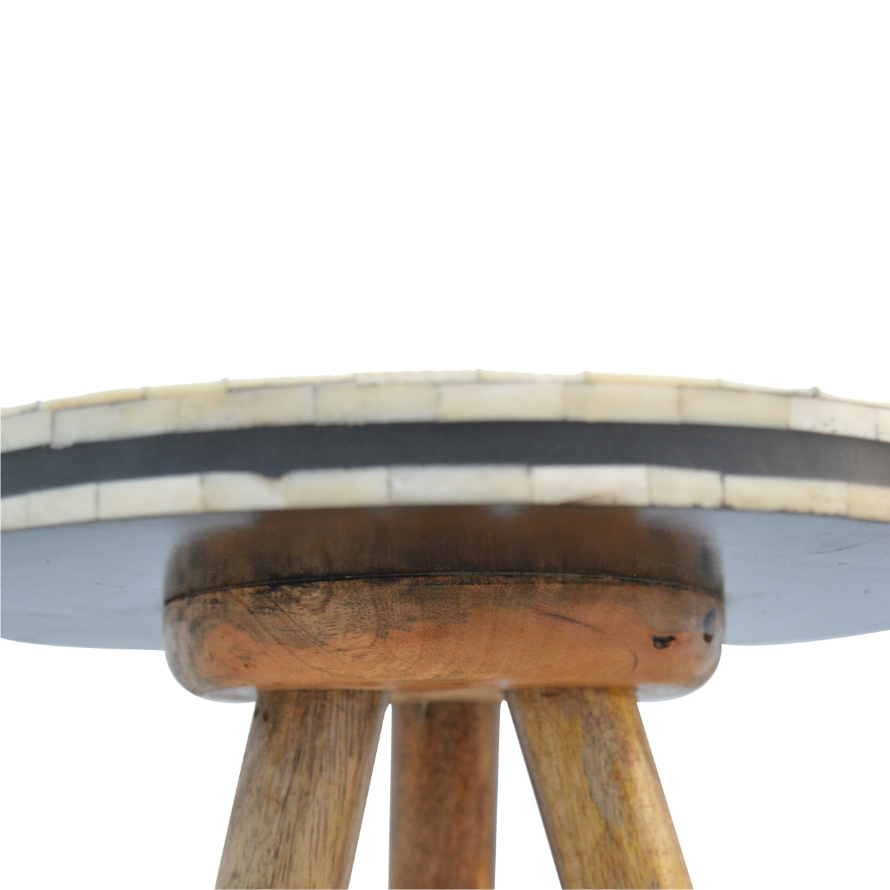 Bone Inlay Tripod Round End Table