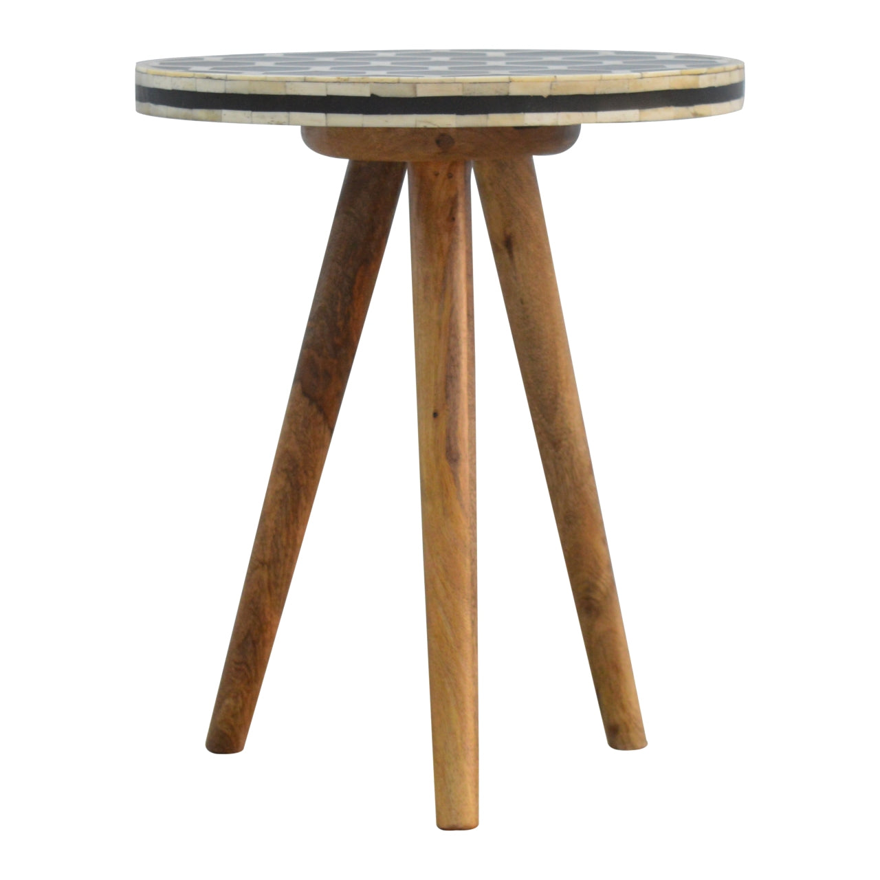 Bone Inlay Tripod Round End Table