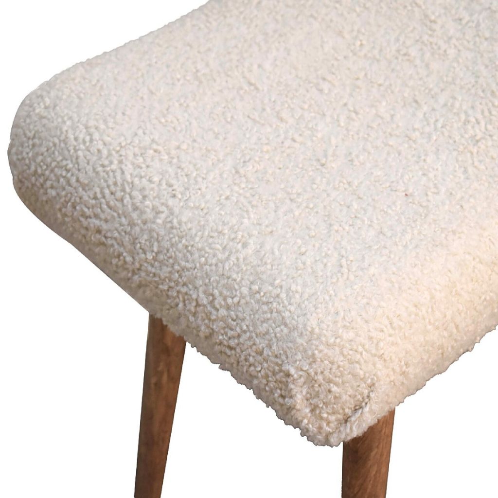 Boucle Curved Bench Nordic-style Legs