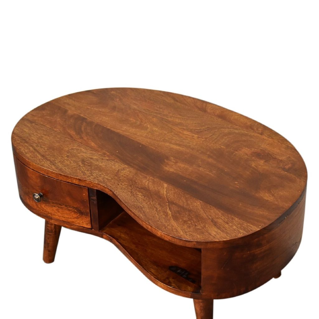 Coffee Table with Storage Chestnut Finish