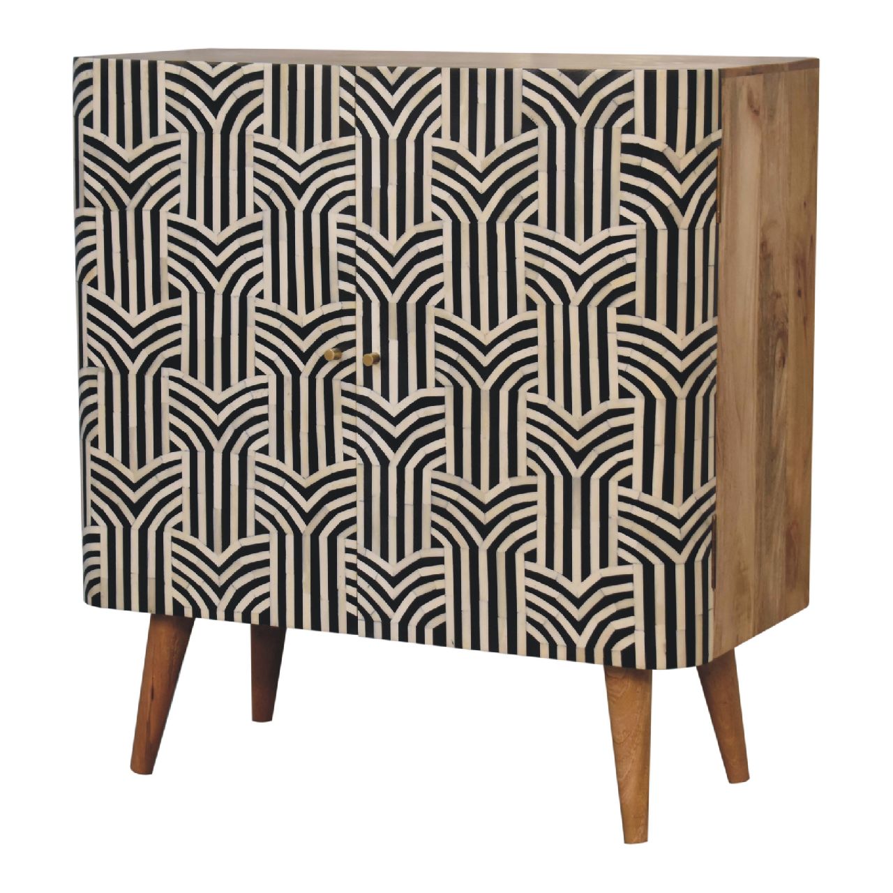 Small Bone Inlay 2 Door Storage Cabinet | 32" Edessa - Art Deco