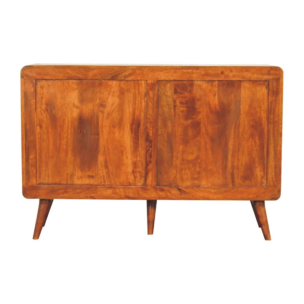 Large Curved 3x3 Chestnut Chest of Drawers