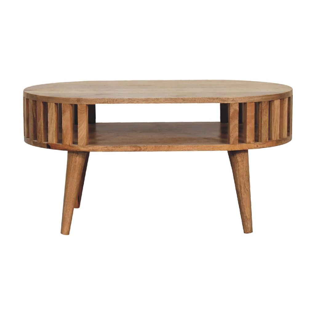 Oval Coffee Table with Open Shelf