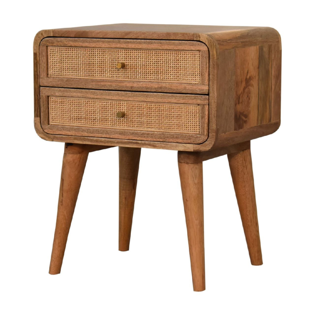 Rattan Nightstand with 2 Drawers