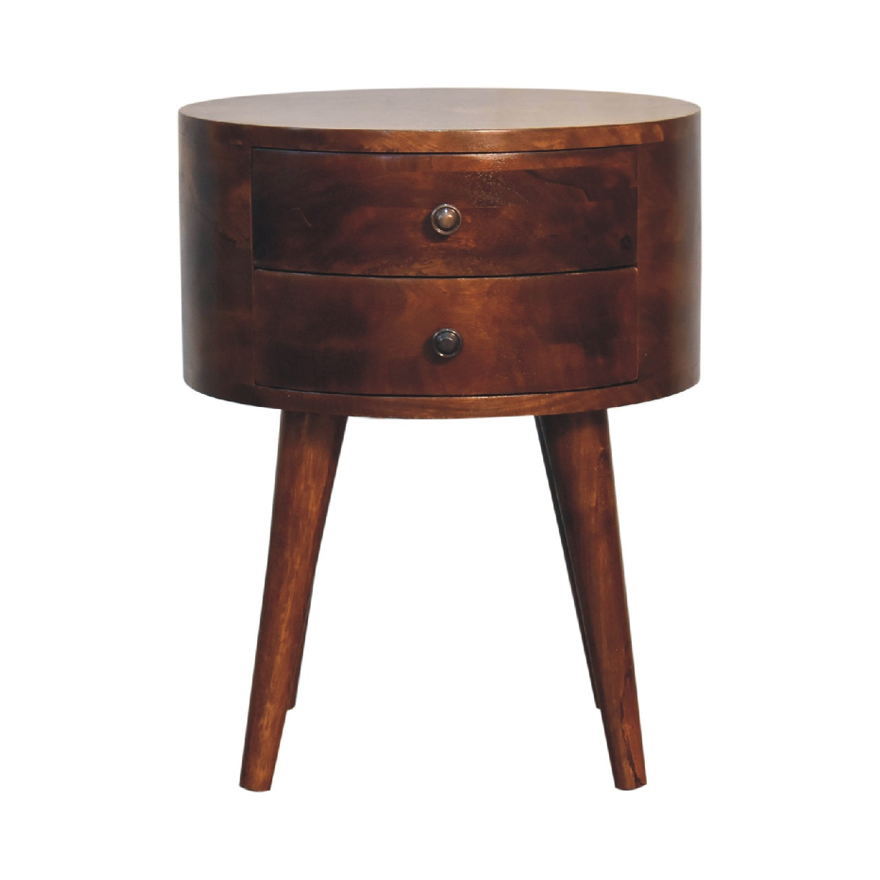 Round Nightstand | Odyssey - Chestnut Finish