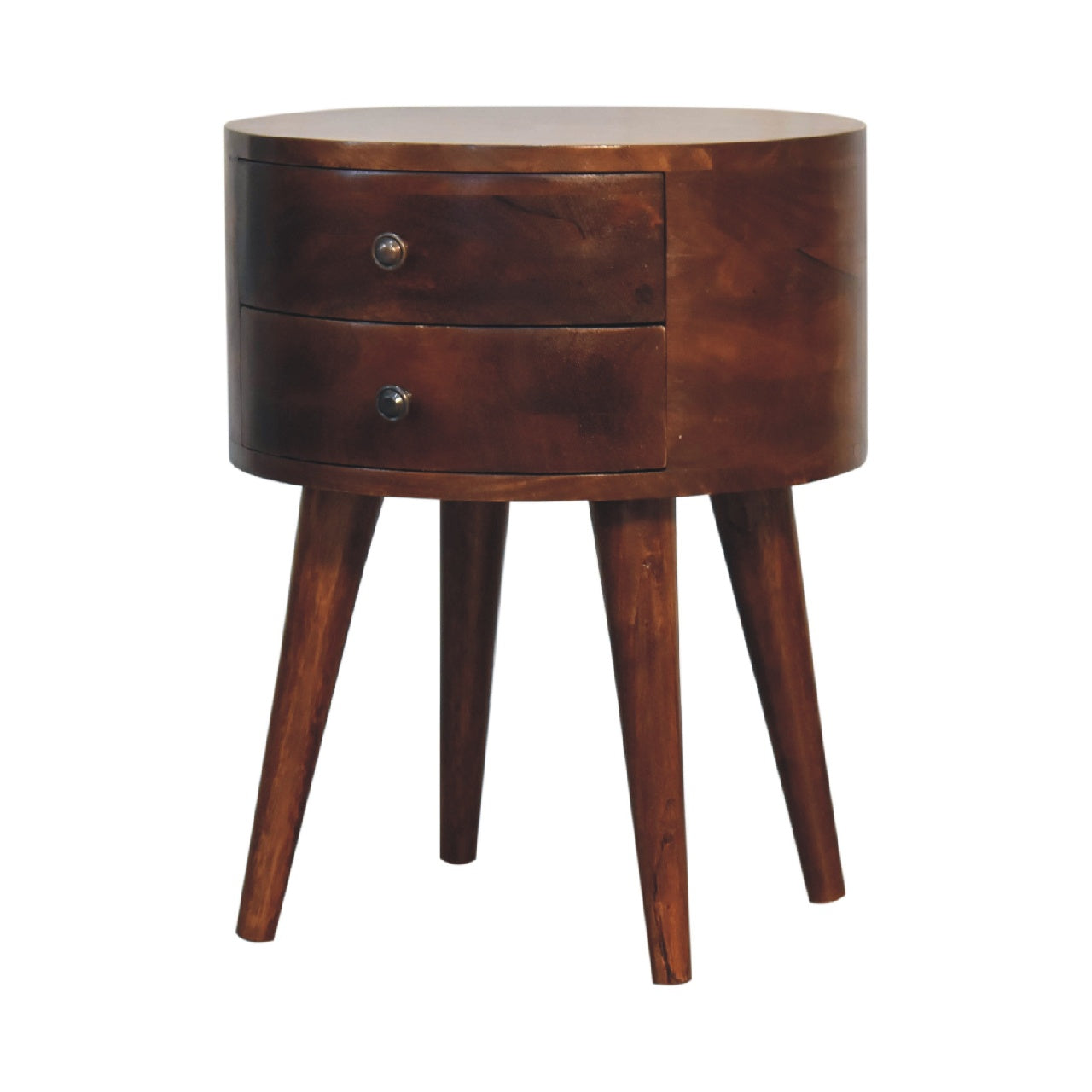 Round Nightstand | Odyssey - Chestnut Finish