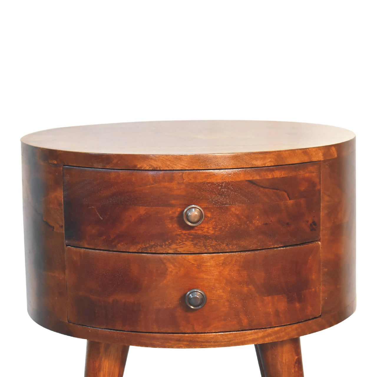 Round Nightstand | Odyssey - Chestnut Finish