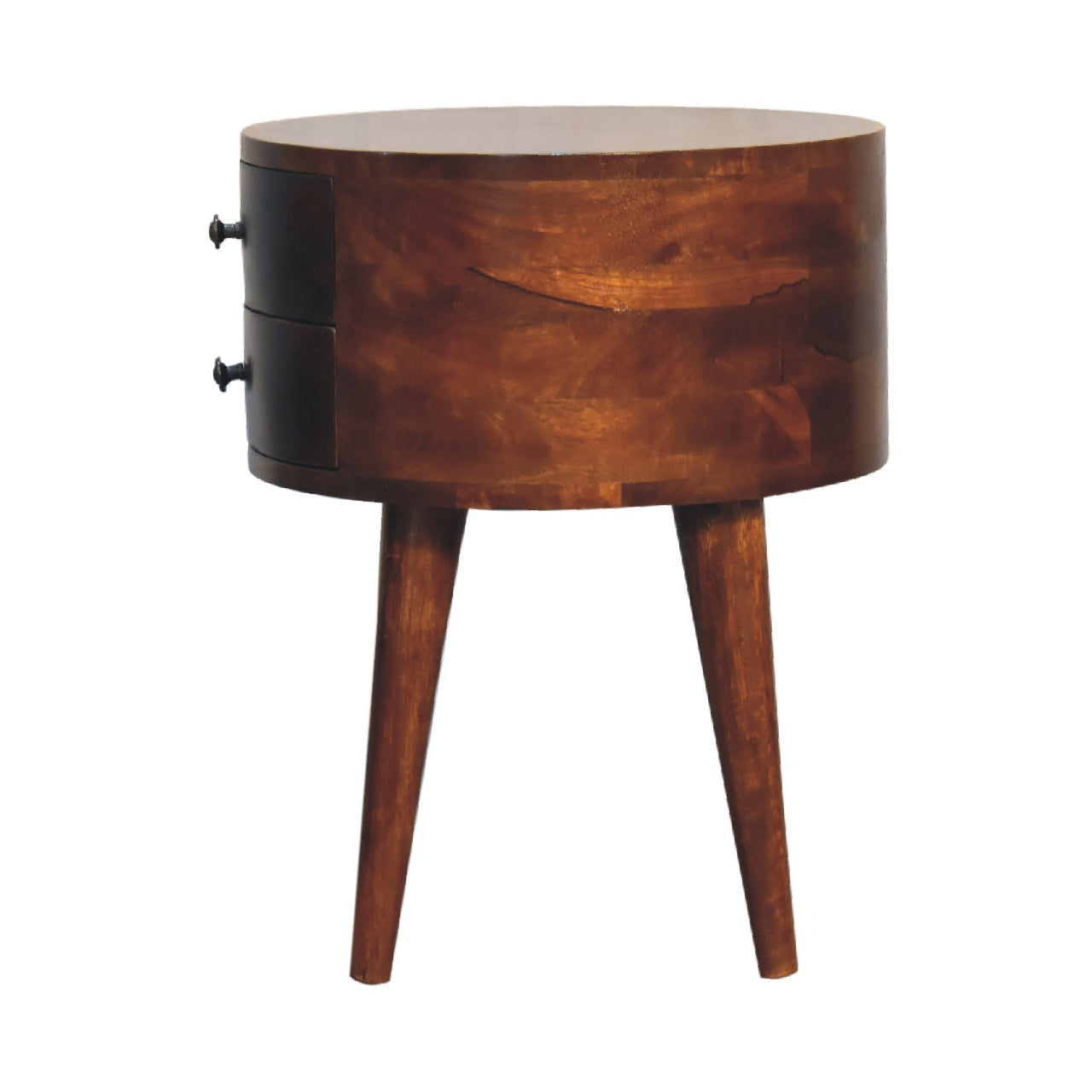 Round Nightstand | Odyssey - Chestnut Finish