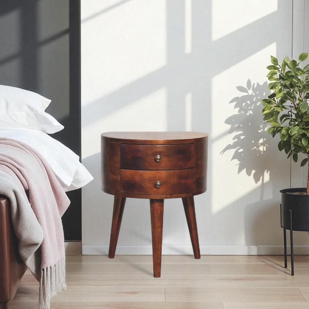 Tripod Odyssey Bedside Table | Chestnut