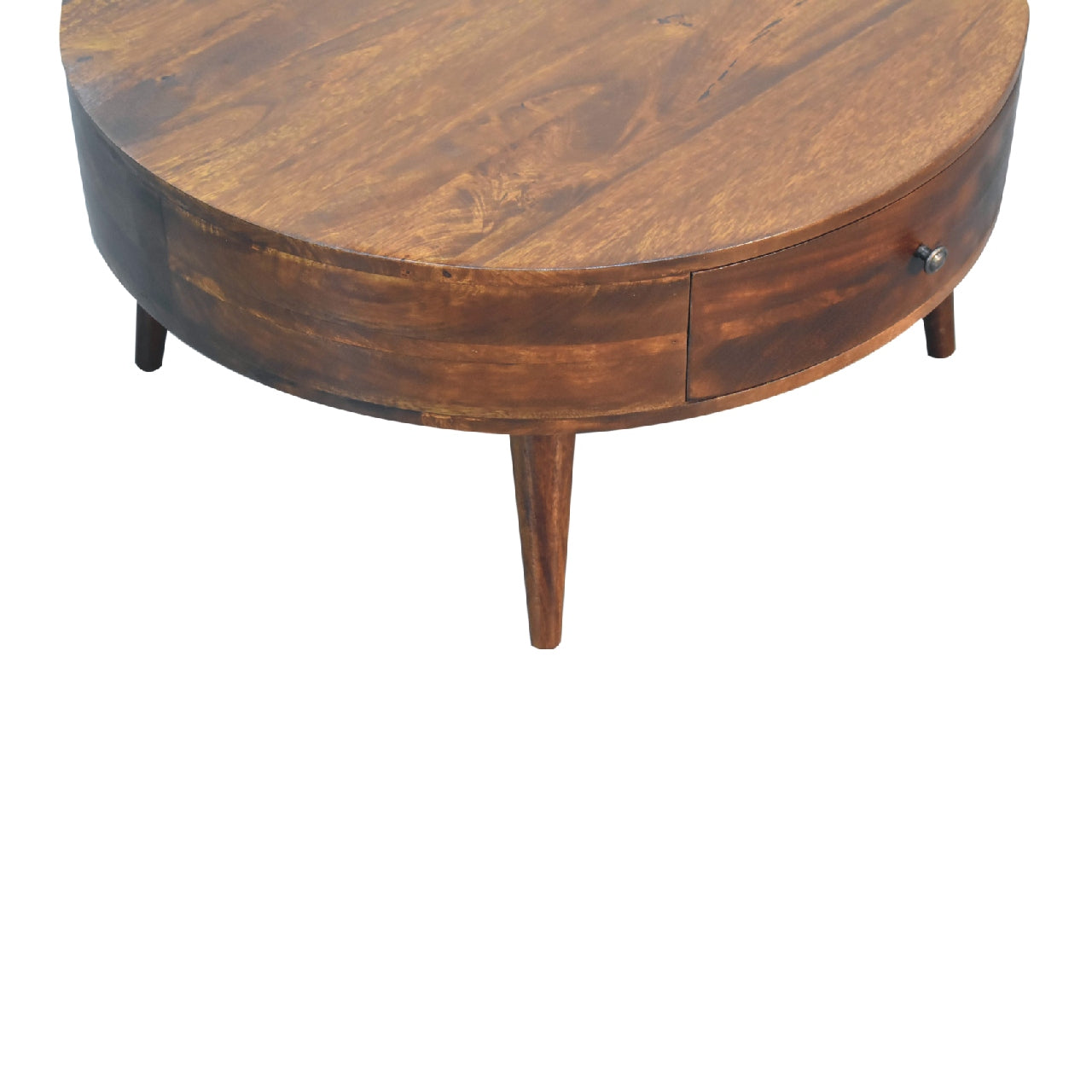 Round Coffee Table with Storage | Odyssey - Chestnut