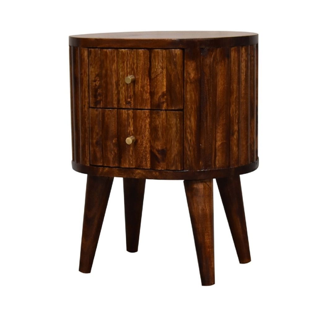 Solid Wood Nightstand with 2 Drawers