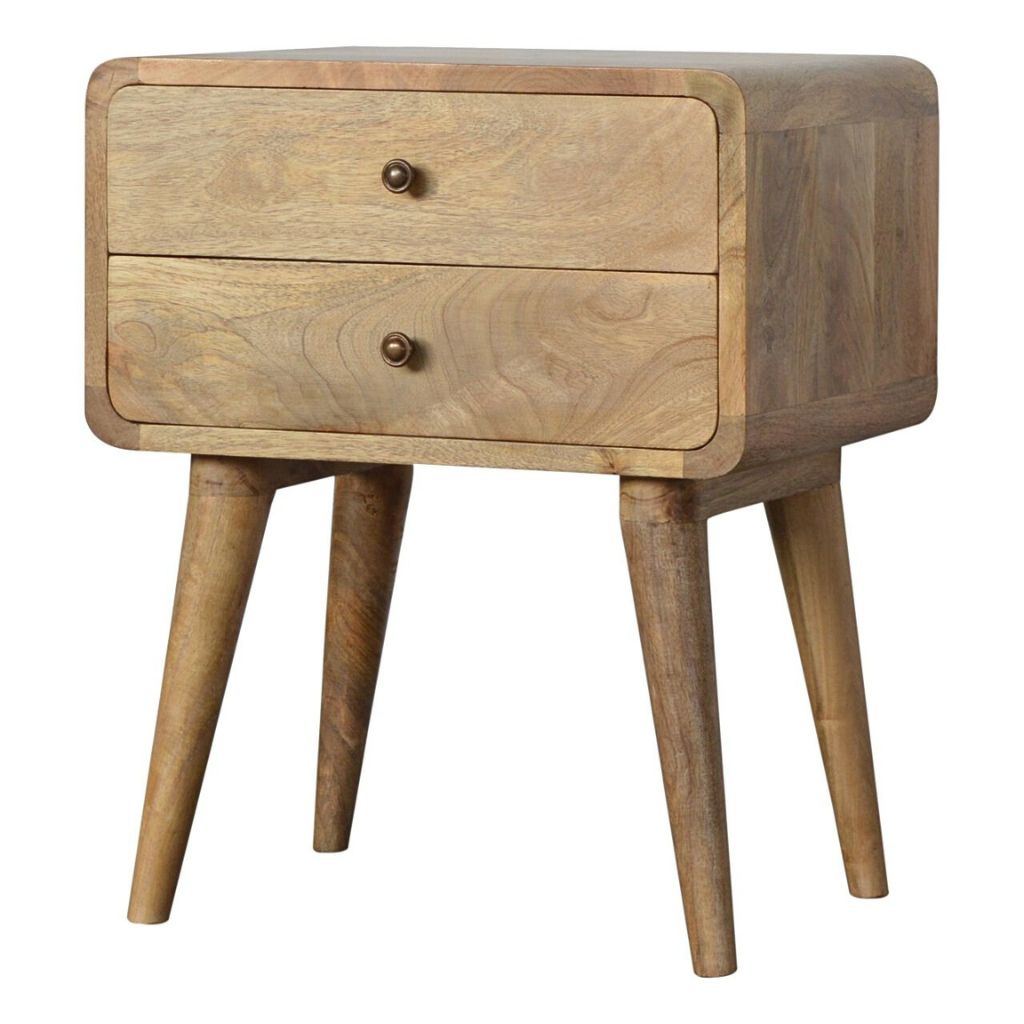 Side Table Nightstand 2 Drawer