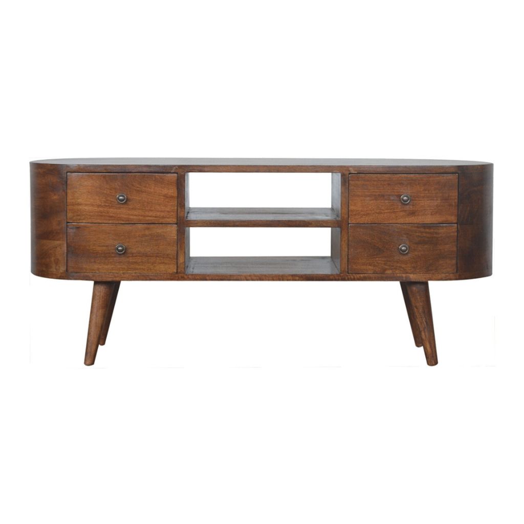 Retro Rounded TV Stand | Chestnut - up to 46"