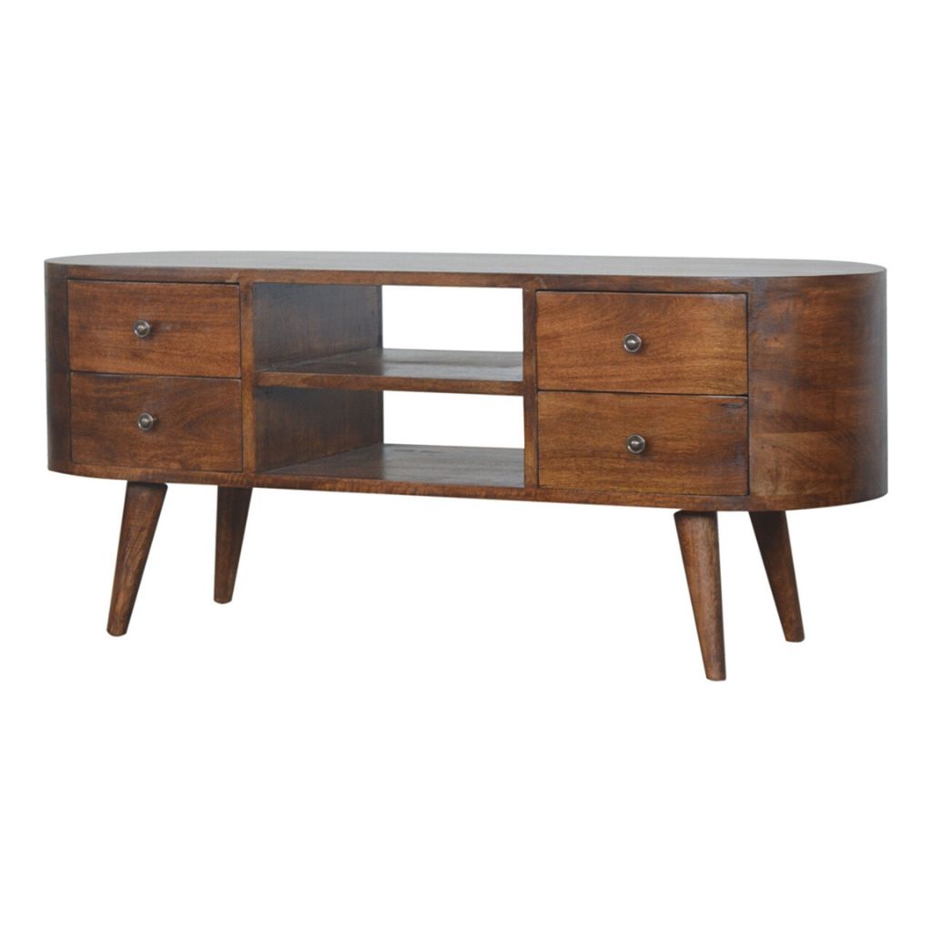 Retro Rounded TV Stand | Chestnut - up to 46"