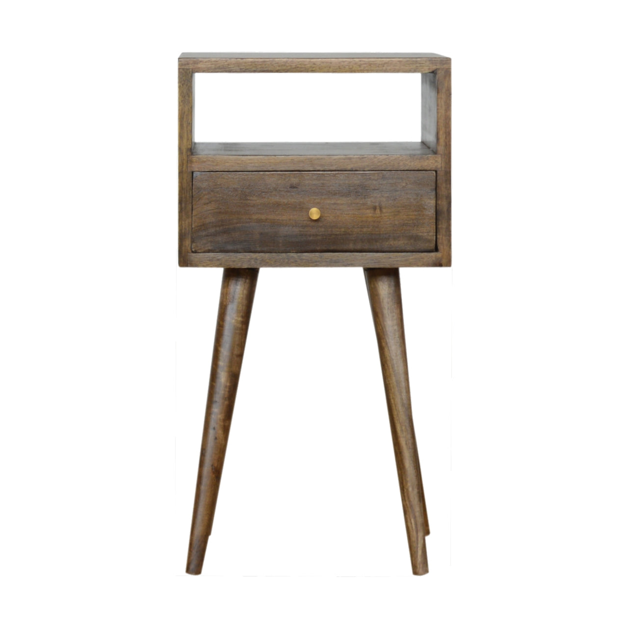 Small Nightstand with Drawer | Grey Washed Mango Wood