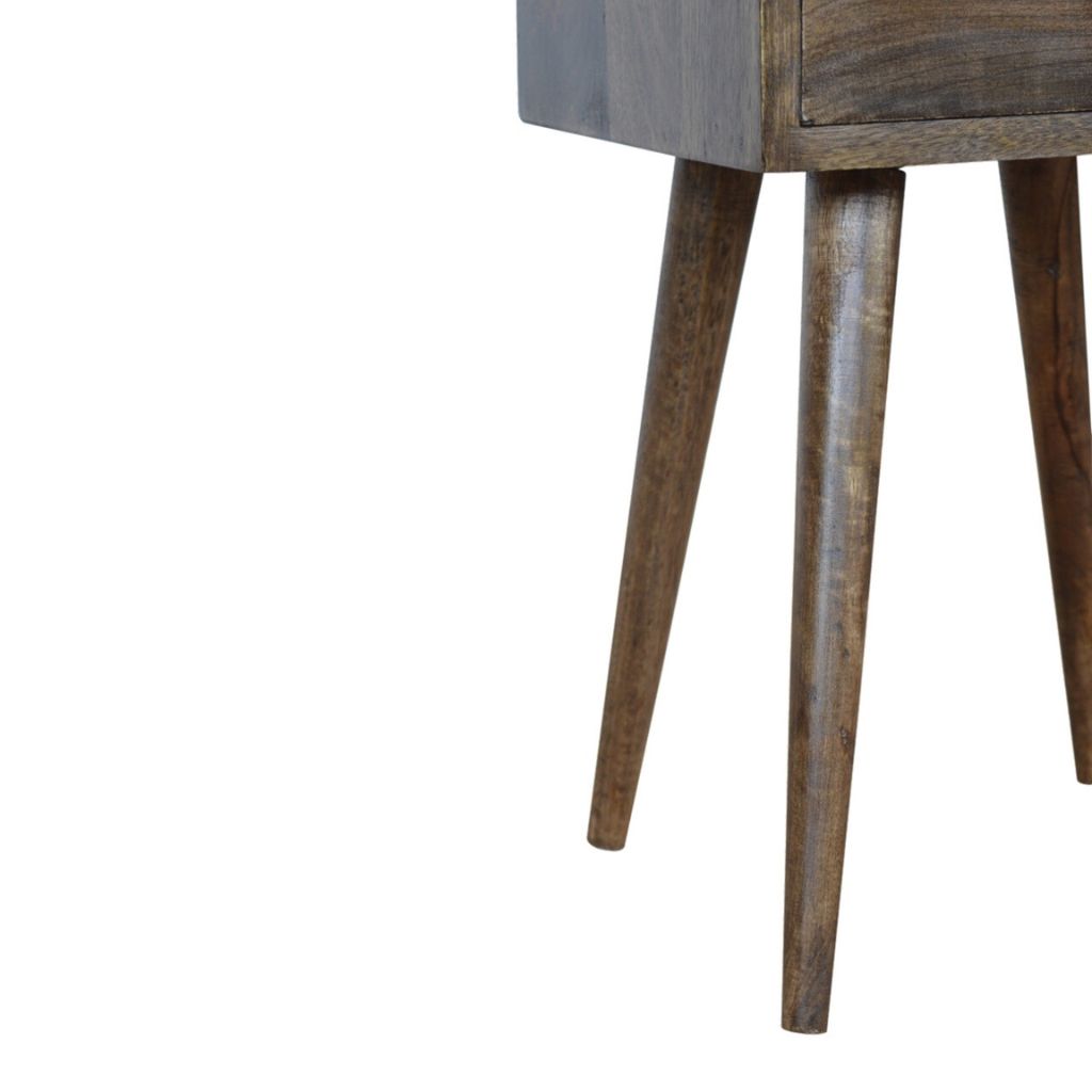 Small Nightstand with Drawer | Grey Washed Mango Wood