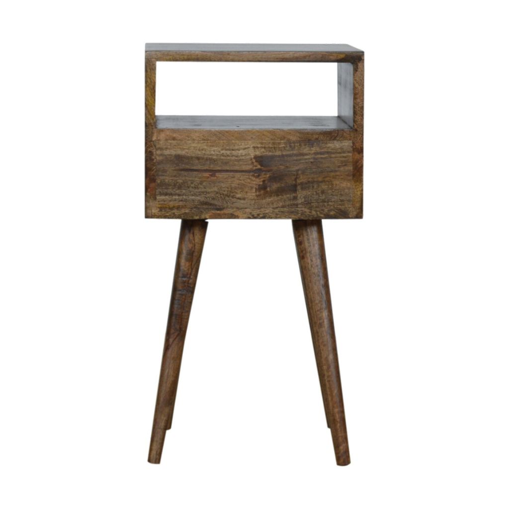 Small Nightstand with Drawer | Grey Washed Mango Wood